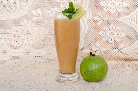 Garnished Glass Of Guava Juice