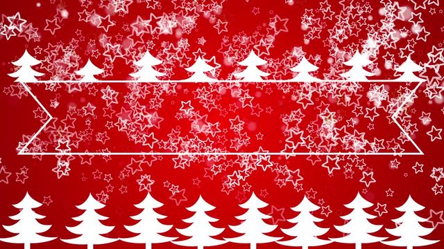 Red Christmas Snowflakes Falling Shiny Background Looped, For your Celebration or greetings video.