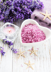 Heart-shaped bowl with sea salt