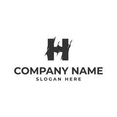 letter h logo template design