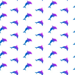 Seamless pattern dolphins jumping out of the water