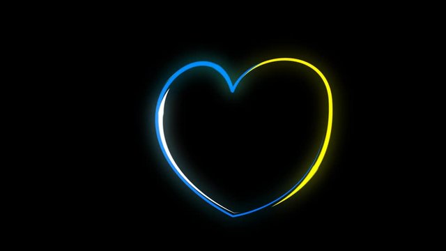 Heart shining with lines, on alpha