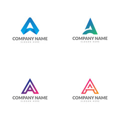 Initial letter A logo template