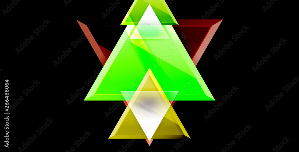 Fototapete 3d triangular vector minimal abstract background design, abstract poster geometric design