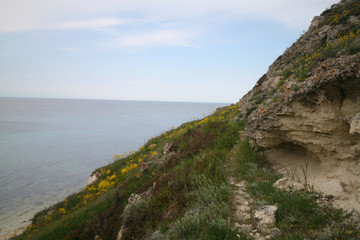 Rocky shores of the Dzhangul, Crimea, Russia.