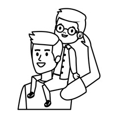 young father with son characters