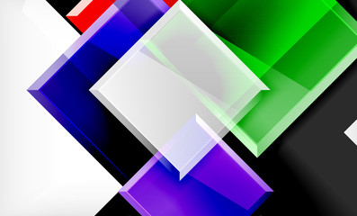 Bright colorful square shape blocks geometrical background