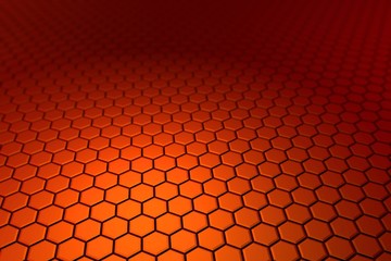 digital structure background in orange