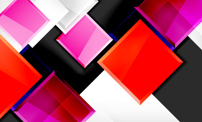 Bright colorful square shape blocks geometrical background