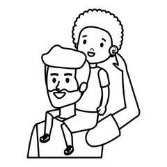 young father with son characters