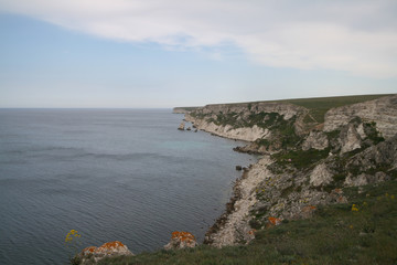 Rocky shores of the Dzhangul, Crimea, Russia.