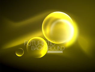 Vector glowing neon circles abstract background