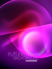 Vector glowing neon circles abstract background