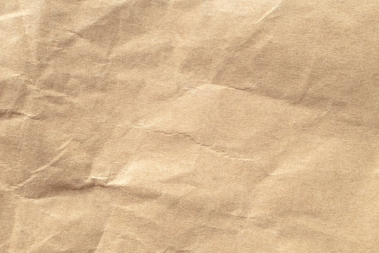 Brown crumpled paper texture for backgrounds.