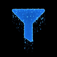 Wet symbol filter is blue. Water dripping