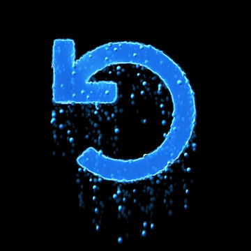 Wet symbol undo is blue. Water dripping