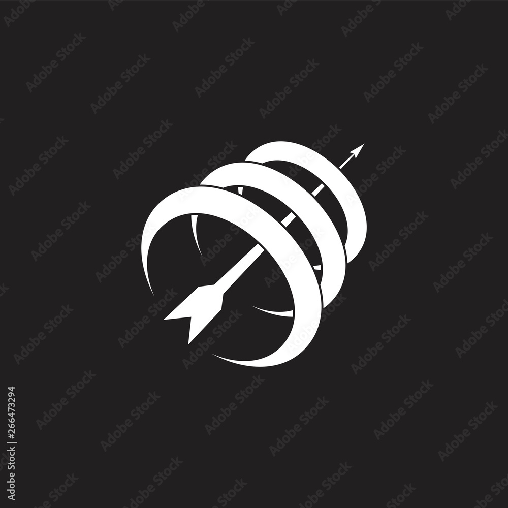 Poster 3d arrow curves simple logo vector