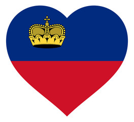 flag in heart vector illustration sign. Flag in the shape of Heart with contrasting contour, symbol of love for his country or valentine day, patriotism.