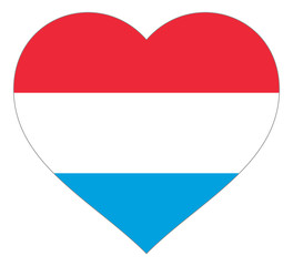 flag in heart vector illustration sign. Flag in the shape of Heart with contrasting contour, symbol of love for his country or valentine day, patriotism.