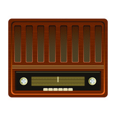 Old vintage radio vector design illustration isolated on white background