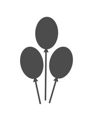 balloons icon. vector black and white illustration