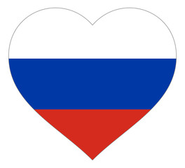 flag in heart vector illustration sign. Flag in the shape of Heart with contrasting contour, symbol of love for his country or valentine day, patriotism.