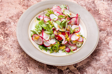Delicious spring salad with radishes