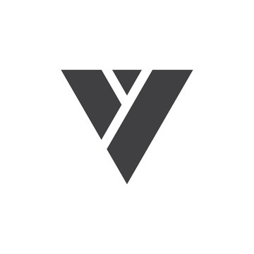 letter v simple geometric triangle logo vector