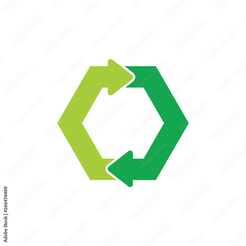 Aufkleber simple rotation arrows hexagonal symbol vector