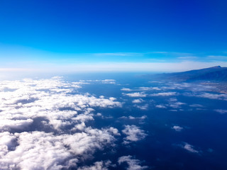 Background of Clouds of Sky seen from an airplane in height of cruise