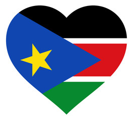 flag in heart vector illustration sign. Flag in the shape of Heart with contrasting contour, symbol of love for his country or valentine day, patriotism.