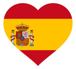 Fototapeta premium flag in heart vector illustration sign. Flag in the shape of Heart with contrasting contour, symbol of love for his country or valentine day, patriotism.