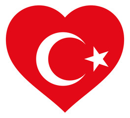 flag in heart vector illustration sign. Flag in the shape of Heart with contrasting contour, symbol of love for his country or valentine day, patriotism.