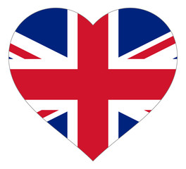 flag in heart vector illustration sign. Flag in the shape of Heart with contrasting contour, symbol of love for his country or valentine day, patriotism.