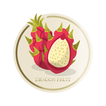 Dragon fruit flat circle sticker