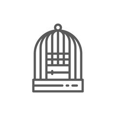 Cage for birds line icon.