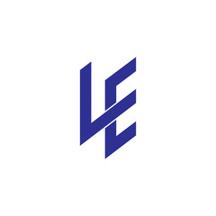abstract letter le simple geometric linked line logo