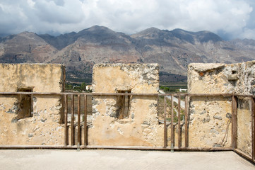Detail of the Fortress of Frangokastello in Crete, greece island history place