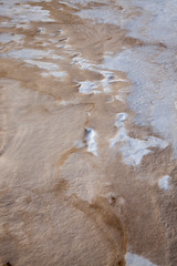 Dust and dirt on the snow