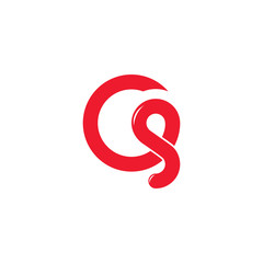 letter gs simple loop overlapping line logo vector