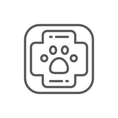 First aid kit for animals line icon.