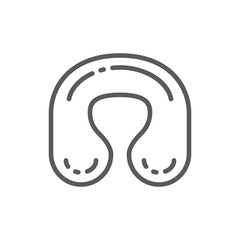 Curved pillow for neck line icon.