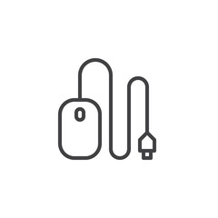 Computer mouse line icon. Mice linear style sign for mobile concept and web design. PC mouse outline vector icon. Symbol, logo illustration. Pixel perfect vector graphics