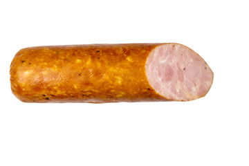 Smoked sausage isolated on white background