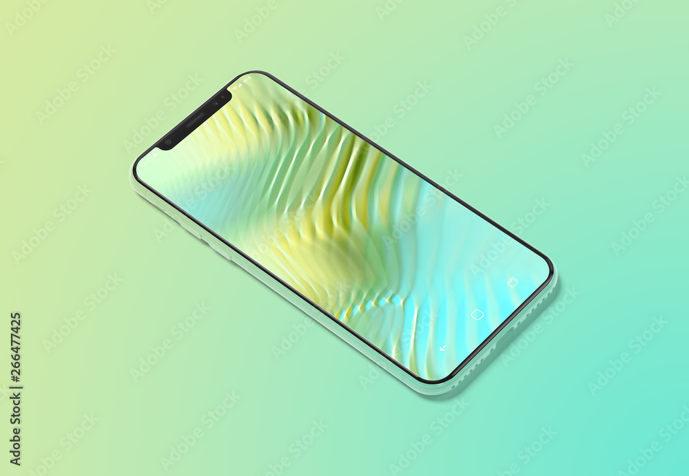 Aufkleber modern smartphone mockup on gradient background 3d rendering