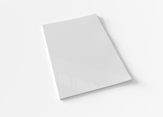 Magazine cover mockup isolated on white background 3d rendering