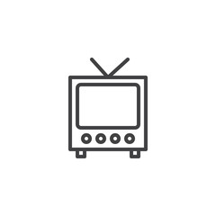 Retro television line icon. linear style sign for mobile concept and web design. Old tv outline vector icon. Symbol, logo illustration. Pixel perfect vector graphics