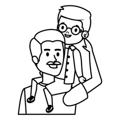 young father with son characters