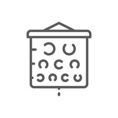 Vision test chart line icon.