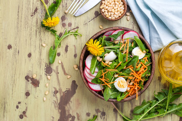 Fresh dandelion salad